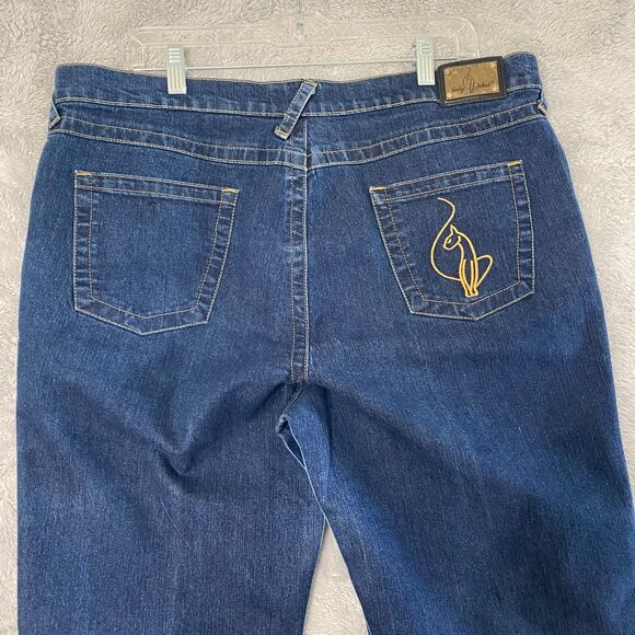 Baby‎ Phat Jeans Y2k Dark Wash Flare Wide Leg Size 20 Inseam 32" High Rise - Picture 1 of 15